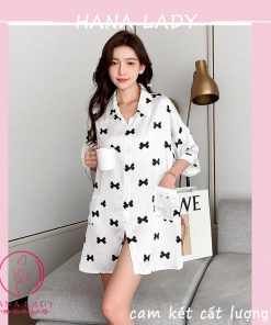 Váy ngủ pijama họa tiết nơ cao cấp ,đồ ngủ pijama PJ503 8 Váy ngủ pijama họa tiết nơ cao cấp ,đồ ngủ pijama PJ503 15