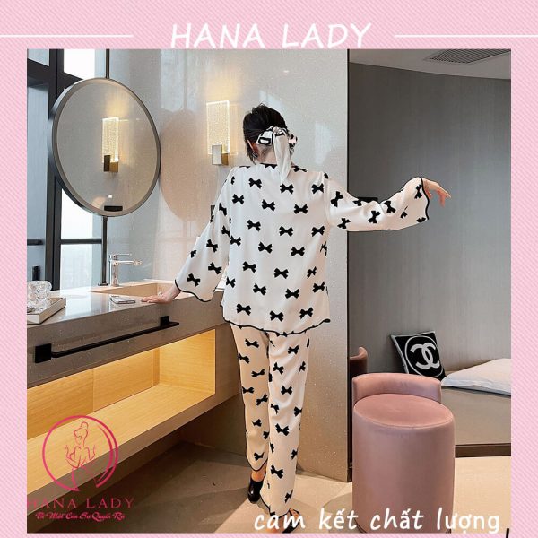Pijama tay dài họa tiết nơ cao cấp PJ504 11 Pijama tay dài họa tiết nơ cao cấp PJ504 19