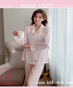 Pijama lụa họa tiết chữ hồng cao cấp PJ509 7 Pijama lụa họa tiết chữ hồng cao cấp PJ509 13