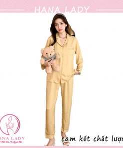 Pijama lụa gấm vàng siêu sang PJ508 18