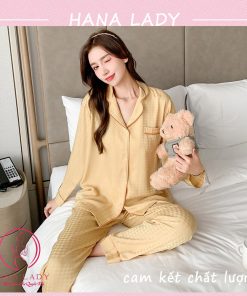 Pijama lụa gấm vàng siêu sang PJ508 17