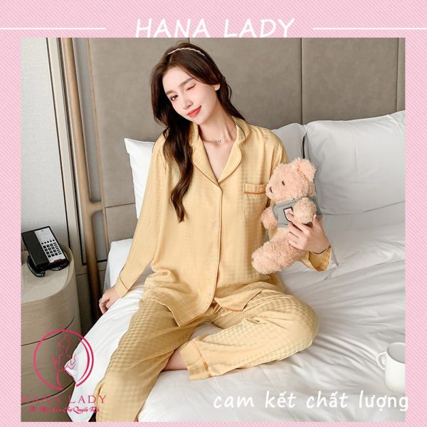 Pijama lụa gấm vàng siêu sang PJ508 22