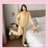 Pijama lụa gấm vàng siêu sang PJ508 2 Pijama lụa gấm vàng siêu sang PJ508 2