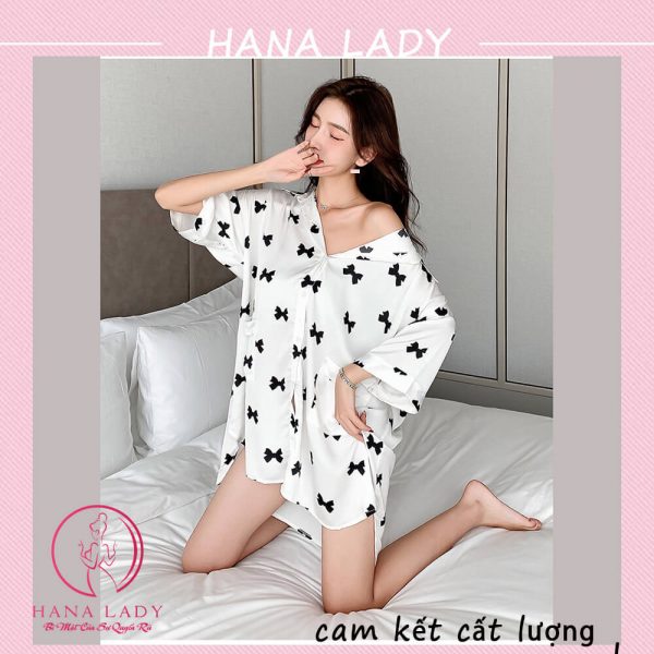 Váy ngủ pijama họa tiết nơ cao cấp ,đồ ngủ pijama PJ503 11 Váy ngủ pijama họa tiết nơ cao cấp ,đồ ngủ pijama PJ503 18