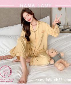Pijama lụa gấm vàng siêu sang PJ508 14