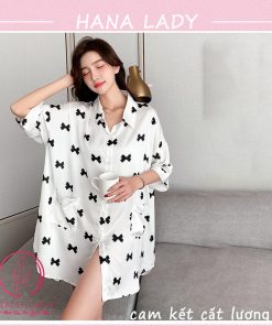 Váy ngủ pijama họa tiết nơ cao cấp ,đồ ngủ pijama PJ503 3 Váy ngủ pijama họa tiết nơ cao cấp ,đồ ngủ pijama PJ503 10