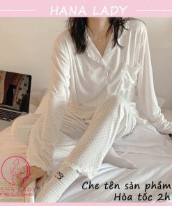 Pijama tay dài mặc nhà - Đồ ngủ nữ thun sữa cao cấp PJ512 13