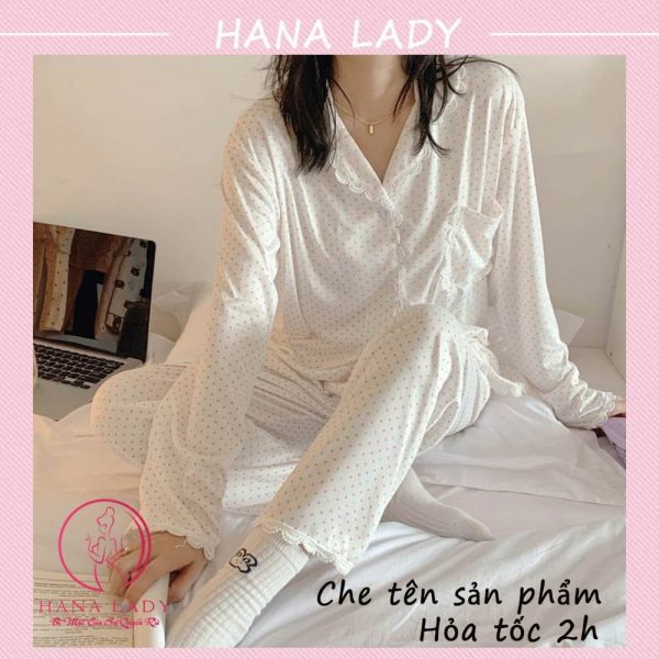 Pijama tay dài mặc nhà - Đồ ngủ nữ thun sữa cao cấp PJ512 14