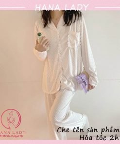 Pijama tay dài mặc nhà - Đồ ngủ nữ thun sữa cao cấp PJ512 12