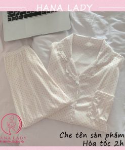Pijama tay dài mặc nhà - Đồ ngủ nữ thun sữa cao cấp PJ512 11