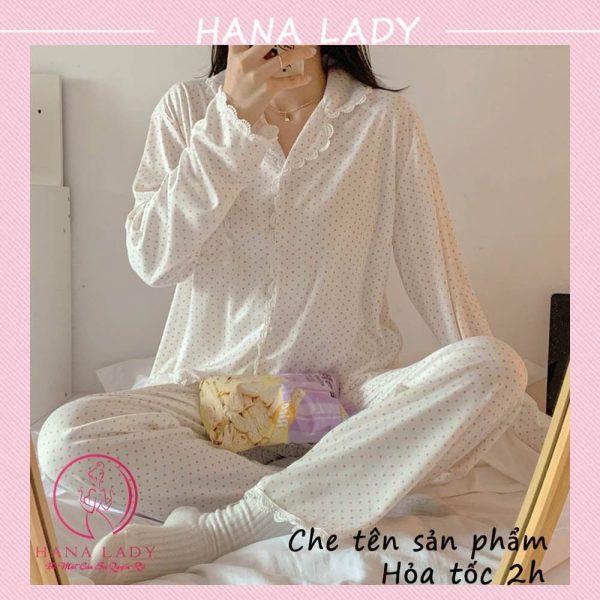 Pijama tay dài mặc nhà - Đồ ngủ nữ thun sữa cao cấp PJ512 19