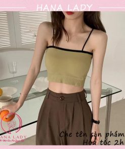 Croptop len tăm 2 dây viền kèm mút - Áo bra quây tập gym yoga tiện dụng BL036 6 Croptop len tăm 2 dây viền kèm mút - Áo bra quây tập gym yoga tiện dụng BL036 11
