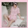 Pijama lụa họa tiết chữ hồng PJ514 2 Pijama lụa họa tiết chữ hồng PJ514 2