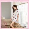 Pijama lụa tơ họa tiết dâu đáng yêu PJ516 1 Pijama lụa tơ họa tiết dâu đáng yêu PJ516 1