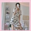 Đồ ngủ pijama lụa cao cấp họa tiết nơ tay cộc PJ517 1