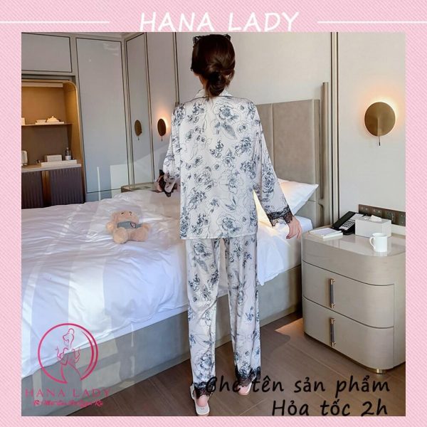 Pijama lụa tơ phối ren TDQD cao cấp PJ518 12