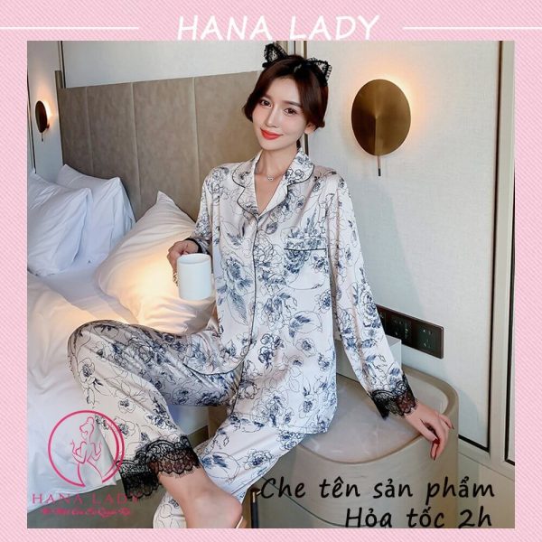 Pijama lụa tơ phối ren TDQD cao cấp PJ518 15
