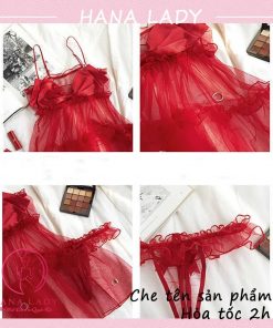 Váy ngủ sexy - Đầm ngủ xuyên thấu nơ tiểu thư gợi cảm kèm quần lọt khe ren sexy VN457 5 Váy ngủ sexy - Đầm ngủ xuyên thấu nơ tiểu thư gợi cảm kèm quần lọt khe ren sexy VN457 15