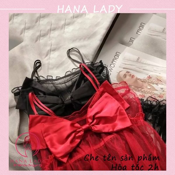 Váy ngủ sexy - Đầm ngủ xuyên thấu nơ tiểu thư gợi cảm kèm quần lọt khe ren sexy VN457 12 Váy ngủ sexy - Đầm ngủ xuyên thấu nơ tiểu thư gợi cảm kèm quần lọt khe ren sexy VN457 22