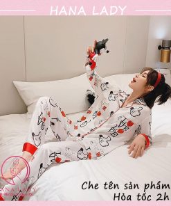 Pijama lụa cao cấp - Đồ ngủ dài tay mặc nhà chức năng viền đỏ mùa xuân PJ520 8 Pijama lụa cao cấp - Đồ ngủ dài tay mặc nhà chức năng viền đỏ mùa xuân PJ520 15