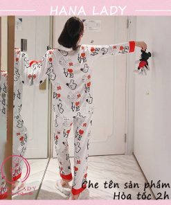 Pijama lụa cao cấp - Đồ ngủ dài tay mặc nhà chức năng viền đỏ mùa xuân PJ520 6 Pijama lụa cao cấp - Đồ ngủ dài tay mặc nhà chức năng viền đỏ mùa xuân PJ520 13