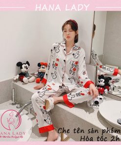 Pijama lụa cao cấp - Đồ ngủ dài tay mặc nhà chức năng viền đỏ mùa xuân PJ520 4 Pijama lụa cao cấp - Đồ ngủ dài tay mặc nhà chức năng viền đỏ mùa xuân PJ520 11