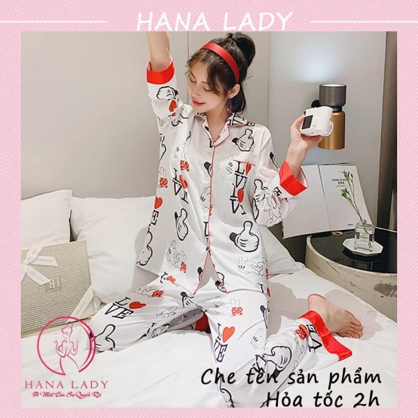 Pijama lụa cao cấp - Đồ ngủ dài tay mặc nhà chức năng viền đỏ mùa xuân PJ520 11 Pijama lụa cao cấp - Đồ ngủ dài tay mặc nhà chức năng viền đỏ mùa xuân PJ520 18