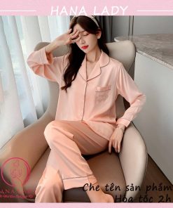 Pijama lụa viền kết cườm cao cấp, đồ ngủ mặc nhà tay dài mềm mại PJ522 10 Pijama lụa viền kết cườm cao cấp, đồ ngủ mặc nhà tay dài mềm mại PJ522 21