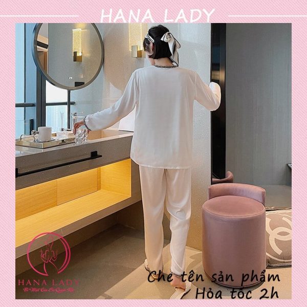 Pijama lụa chức năng trơn viền sweet cao cấp PJ523 20