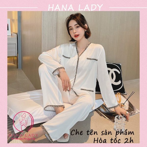 Pijama lụa chức năng trơn viền sweet cao cấp PJ523 17