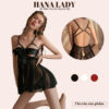 Váy ngủ nữ xuyên thấu, đầm ngủ sexy gợi cảm nơ ngực quyến rũ kèm quần chip lọt khe VN458 1 Váy ngủ nữ xuyên thấu, đầm ngủ sexy gợi cảm nơ ngực quyến rũ kèm quần chip lọt khe VN458 1