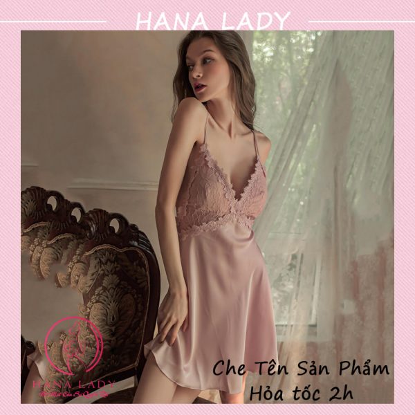 Váy ngủ ren, đầm mặc nhà có họa tiết cao cấp sang trọng thoải mái VN453 6