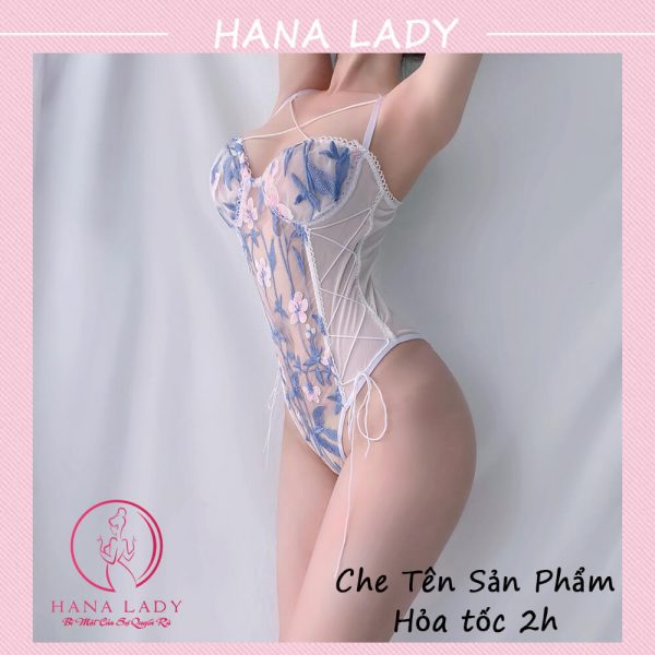 Đồ ngủ bodysuit xuyên thấu - bộ ngủ sexy gợi cảm ôm sát người siêu khiêu gợi có phối họa tiết SET đồ ngủ tàng hình VN461 37
