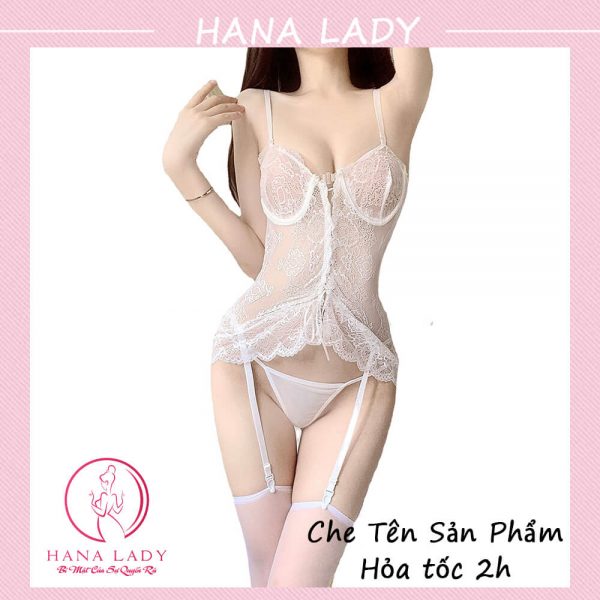 Đồ ngủ Bodysuit ren xuyên thấu gợi cảm, bộ mặc nhà siêu khiêu gợi quyến rũ VN462 34
