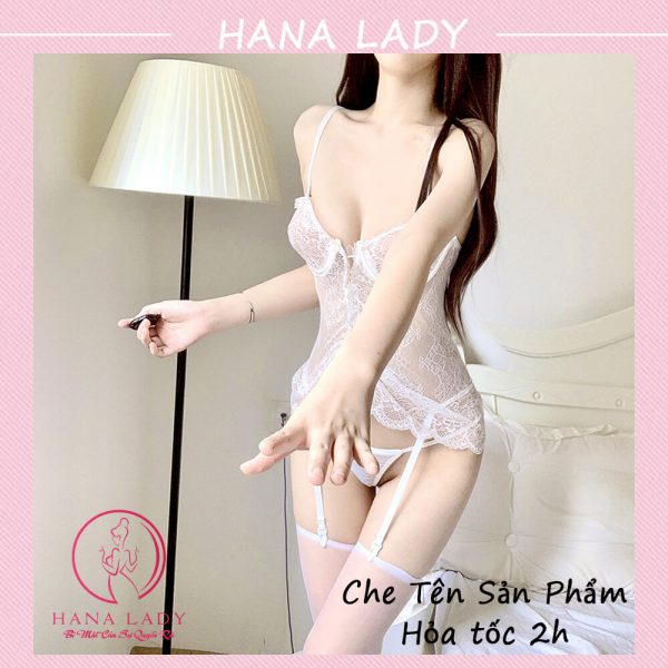 Đồ ngủ Bodysuit ren xuyên thấu gợi cảm, bộ mặc nhà siêu khiêu gợi quyến rũ VN462 39