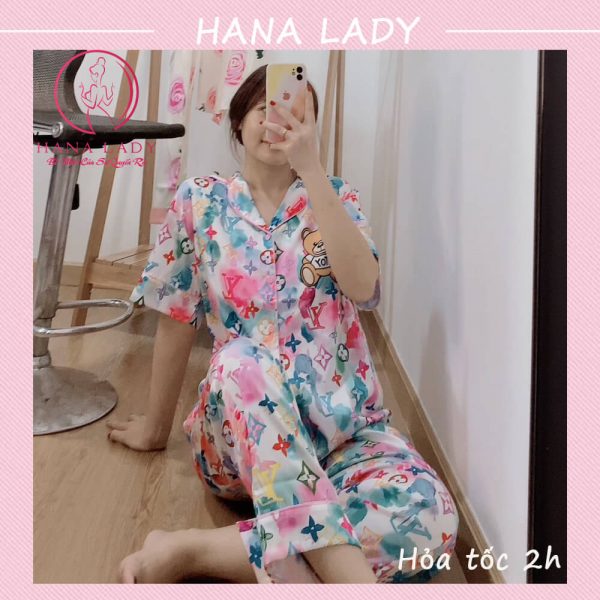 Pijama lụa tay ngắn họa tiết XV hoa size XL PJ525 13 Pijama lụa tay ngắn họa tiết XV hoa size XL PJ525 20