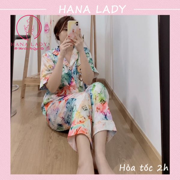 Đồ ngủ pijama lụa bigsize mặc nhà ombre size XL PJ526 21
