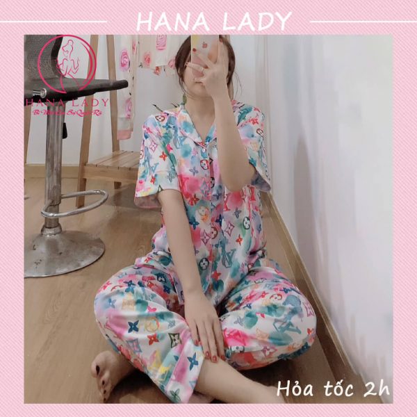 Pijama lụa tay ngắn họa tiết XV hoa size XL PJ525 12 Pijama lụa tay ngắn họa tiết XV hoa size XL PJ525 19