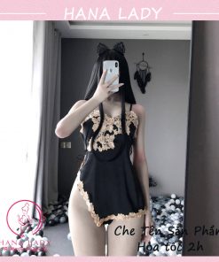 Váy ngủ lụa phối ren xẻ tà sexy quyến rũ VN465 7 Váy ngủ lụa phối ren xẻ tà sexy quyến rũ VN465 13