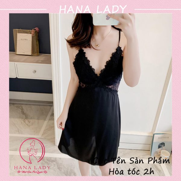 Váy ngủ ren, đầm mặc nhà có họa tiết cao cấp sang trọng thoải mái VN453 9