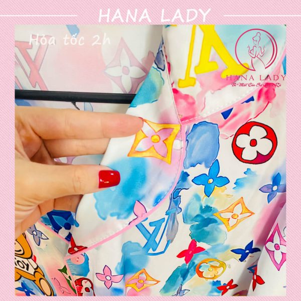 Pijama lụa tay ngắn họa tiết XV hoa size XL PJ525 9 Pijama lụa tay ngắn họa tiết XV hoa size XL PJ525 16