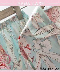 Pijama lụa họa tiết lá cao cấp PJ537 6
