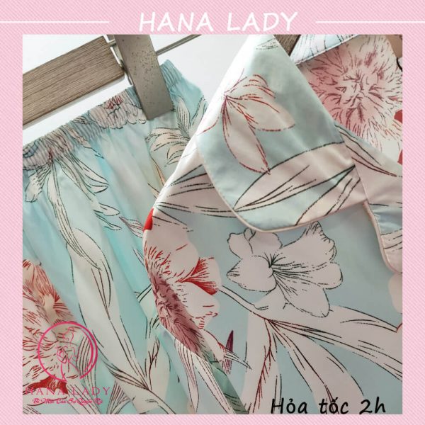 Pijama lụa họa tiết lá cao cấp PJ537 9