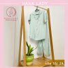 Pijama mặc nhà lụa trơn phối viền PJ531 2 Pijama mặc nhà lụa trơn phối viền PJ531 2