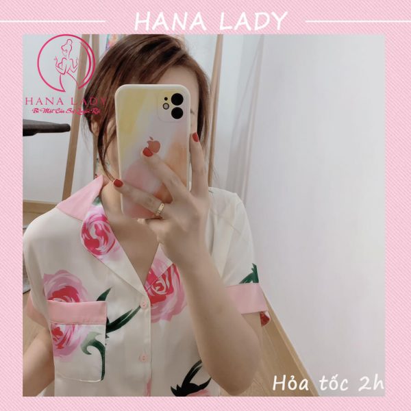 Pijama lụa họa tiết hoa nhẹ nhàng TNQD cao cấp PJ528 18