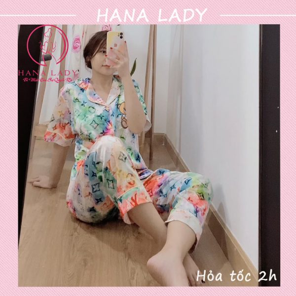 Đồ ngủ pijama lụa bigsize mặc nhà ombre size XL PJ526 18