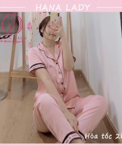 Đồ ngủ pijama lụa trơn phối viền TNQD PJ529 10