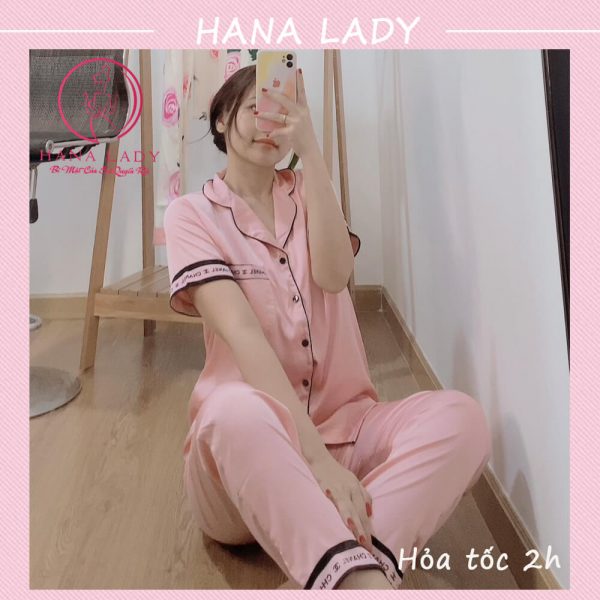 Đồ ngủ pijama lụa trơn phối viền TNQD PJ529 10 Đồ ngủ pijama lụa trơn phối viền TNQD PJ529 15