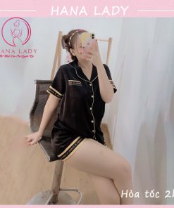 Pijama lụa trơn viền TNQN cao cấp PJ527 8
