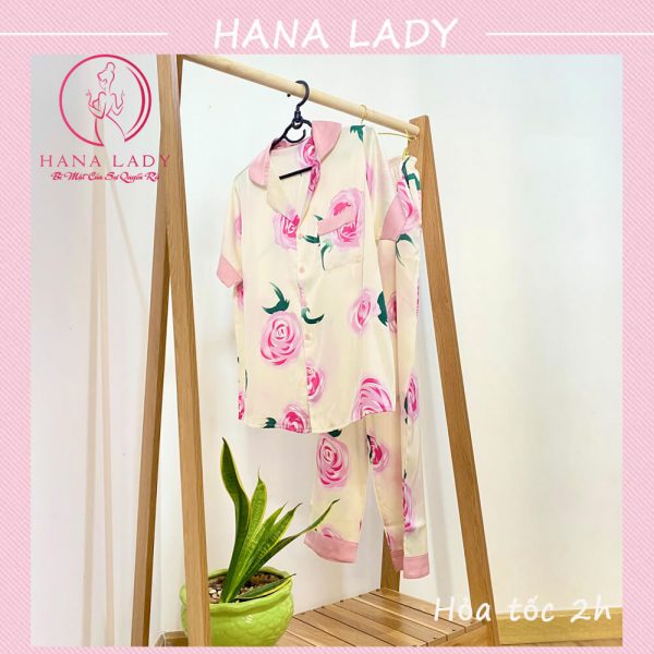 Pijama lụa họa tiết hoa nhẹ nhàng TNQD cao cấp PJ528 16